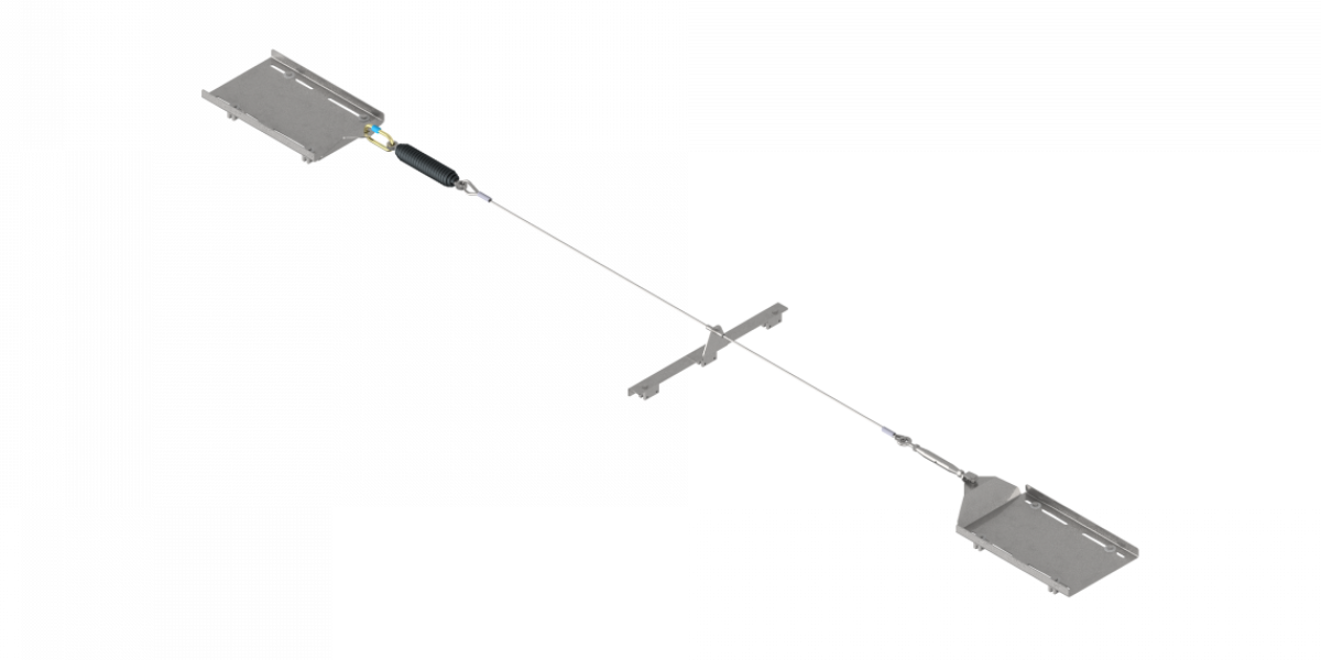 Elemento indeformabile in acciaio inox per linea vita su lamiera aggraffata