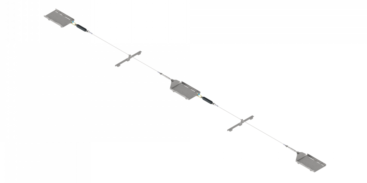 Elemento indeformabile in acciaio inox per linea vita su lamiera aggraffata