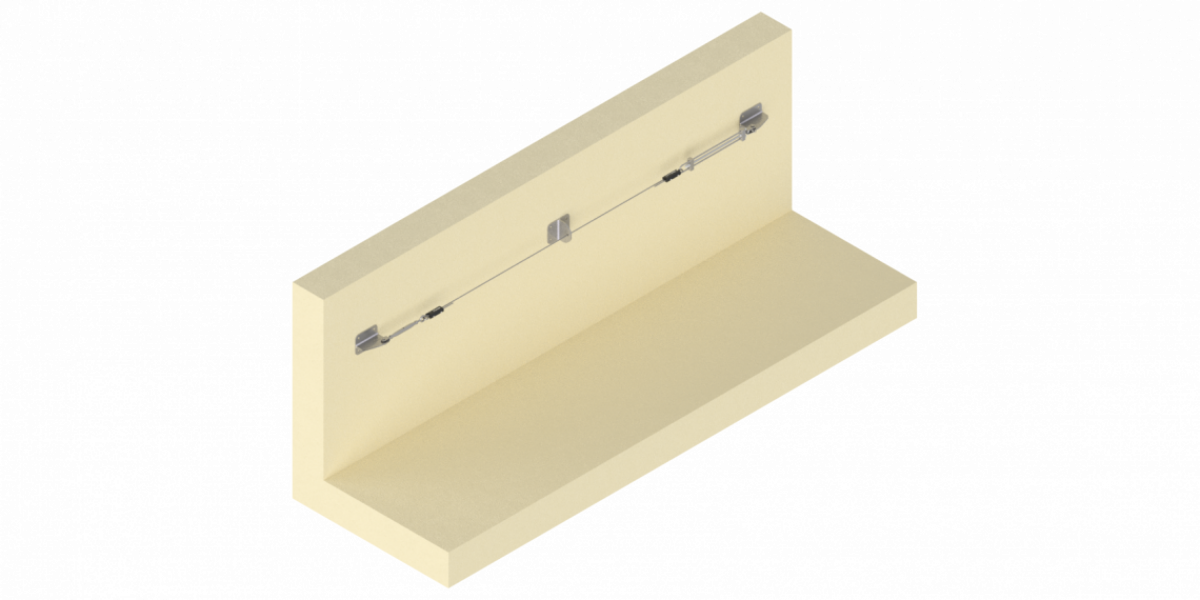 Elemento indeformabile per linea vita a parete in acciaio inox