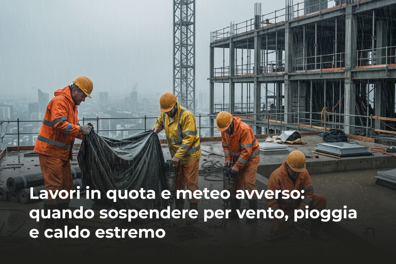 Lavori in quota e meteo avverso: quando sospendere per vento, pioggia e caldo estremo